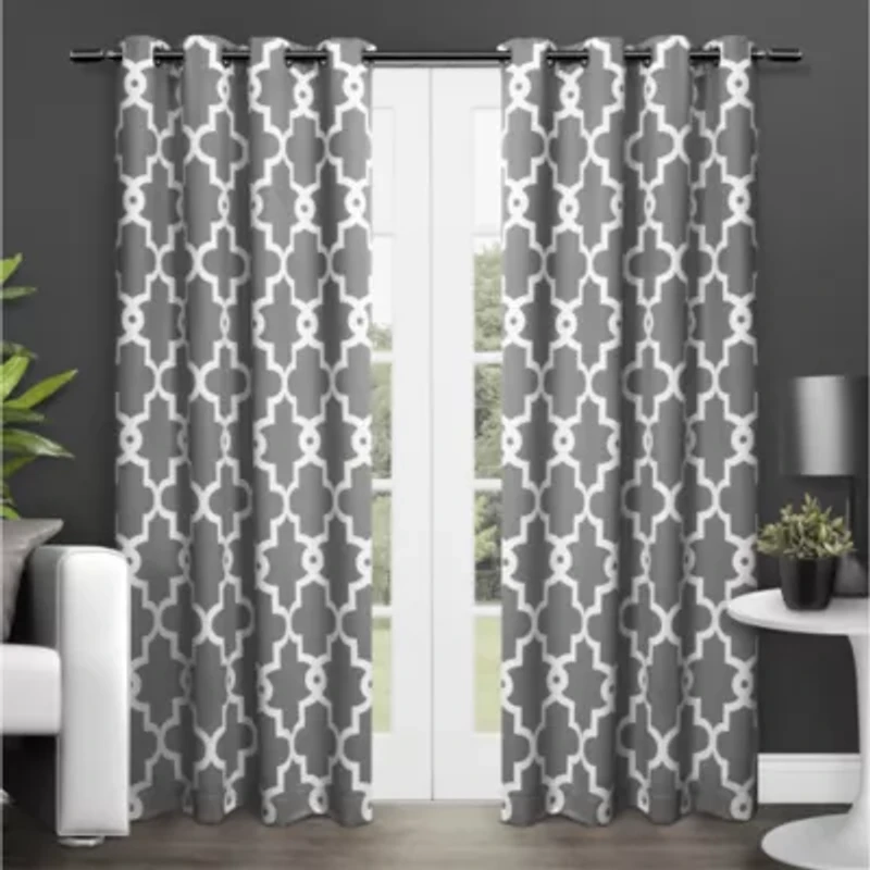 Exclusive Home Curtains Ironwork Grommet Top Energy Saving Blackout Set of 2 Curtain Panel