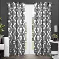 Exclusive Home Curtains Ironwork Grommet Top Energy Saving Blackout Set of 2 Curtain Panel
