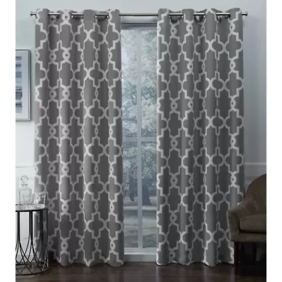 Exclusive Home Curtains Ironwork Grommet Top Energy Saving Blackout Set of 2 Curtain Panel