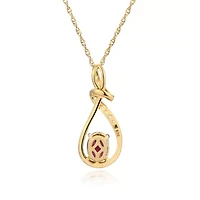 Womens Genuine Red Garnet 14K Gold Over Silver 18 Inch Pendant Necklace