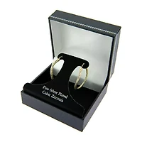 Sparkle Allure Womens Cubic Zirconia 18K Gold Over Brass 32.2mm Hoop Earrings