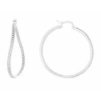 Sparkle Allure Womens Cubic Zirconia 40.9mm Hoop Earrings
