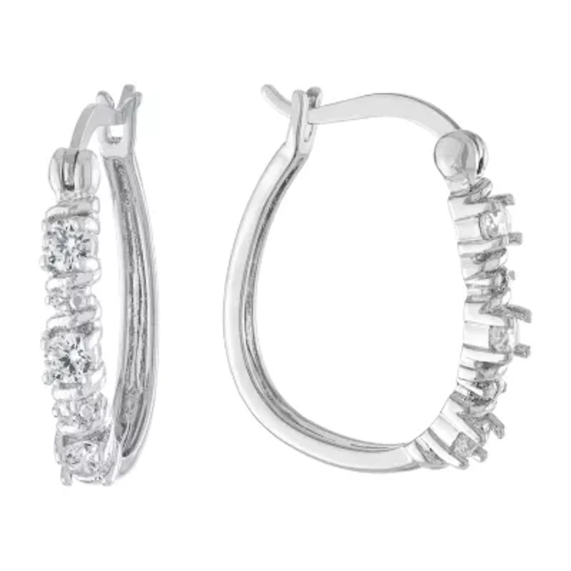 Sparkle Allure Womens Cubic Zirconia 23mm Hoop Earrings