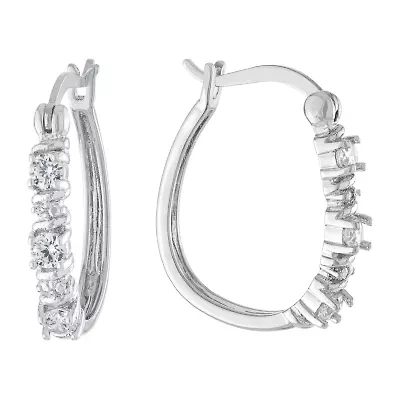 Sparkle Allure Womens Cubic Zirconia 23mm Hoop Earrings