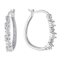 Sparkle Allure Womens Cubic Zirconia 23mm Hoop Earrings