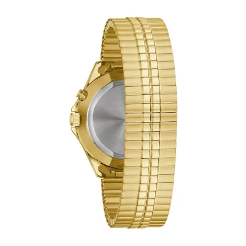 Caravelle Designed By Bulova Mens Gold Tone Stainless Steel Expansion Watch 44c112