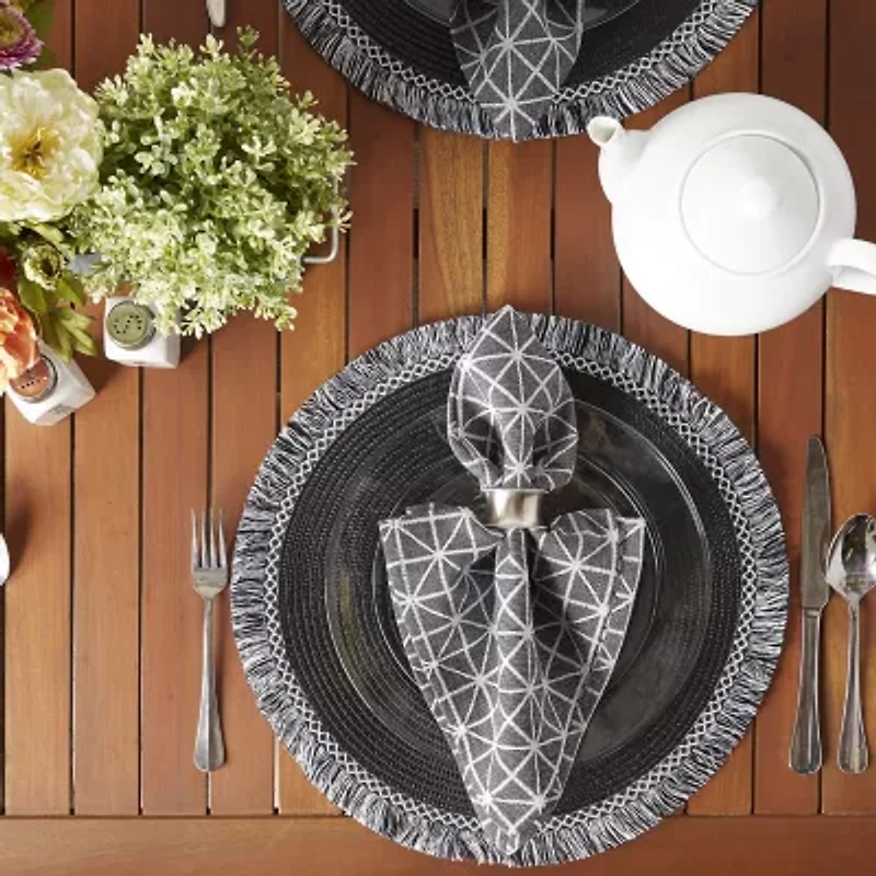 Design Imports Round 6-pc. Fringed Placemat