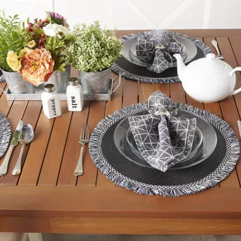 Design Imports Round 6-pc. Fringed Placemat