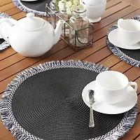 Design Imports Round 6-pc. Fringed Placemat