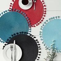 Design Imports Tassel Woven Round 6-pc. Placemats