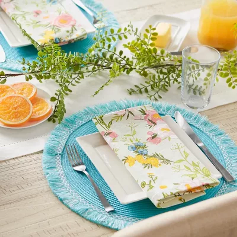 Design Imports Round 6-pc. Fringed Placemat