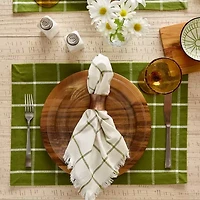 Design Imports Ventana Green Check 6-pc. Table Linen Set