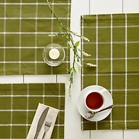 Design Imports Ventana Green Check 6-pc. Table Linen Set