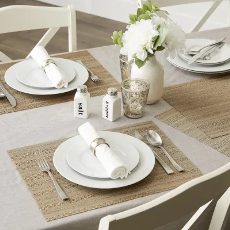 Design Imports Metallic Basketweave Placemat Set of 6