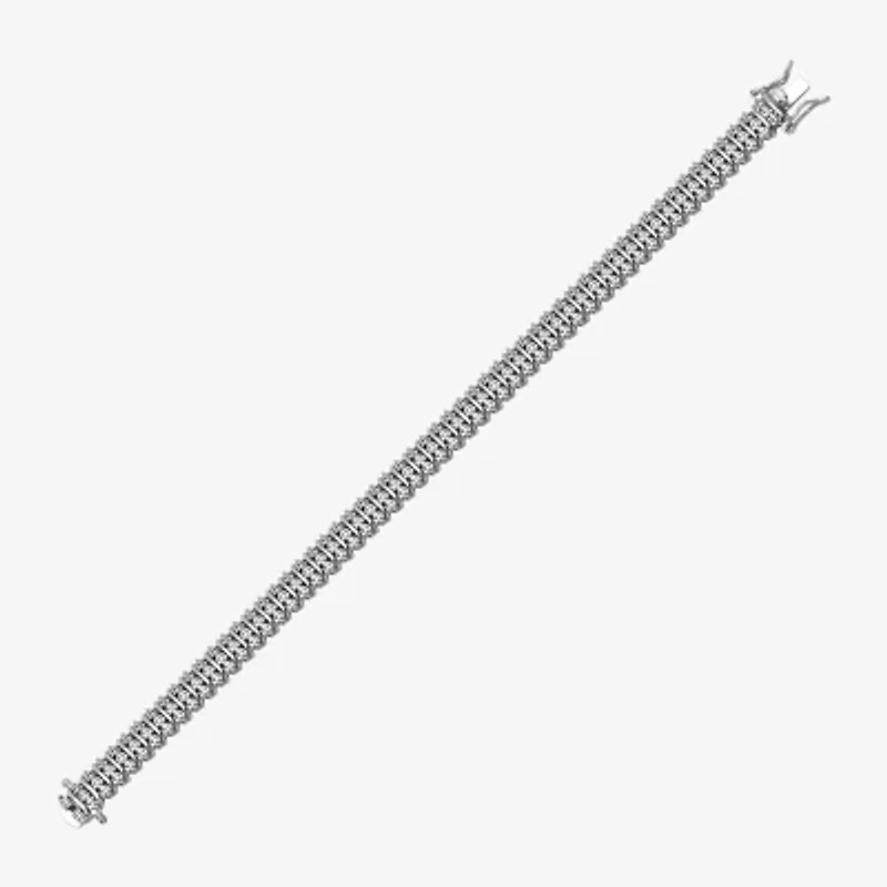 Sparkle Allure Diamond Accent Pure Silver Over Bronze 7.25 Inch Tennis Bracelet