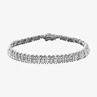 Sparkle Allure Diamond Accent Pure Silver Over Bronze 7.25 Inch Tennis Bracelet