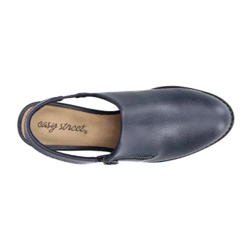 Easy Street Cyclone Womens Round Block Heel Pumps