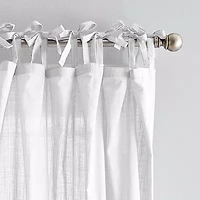 CHF 100% Cotton Tie Top Sheer Set of 2 Curtain Panel