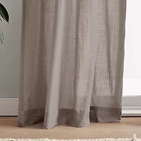 CHF 100% Cotton Tie Top Sheer Set of 2 Curtain Panel
