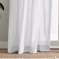 CHF 100% Cotton Tie Top Sheer Set of 2 Curtain Panel