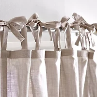 CHF 100% Cotton Tie Top Sheer Set of 2 Curtain Panel