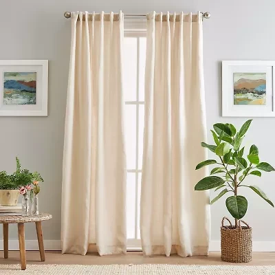 CHF 100% Linen Back Tab Light-Filtering Set of 2 Curtain Panel