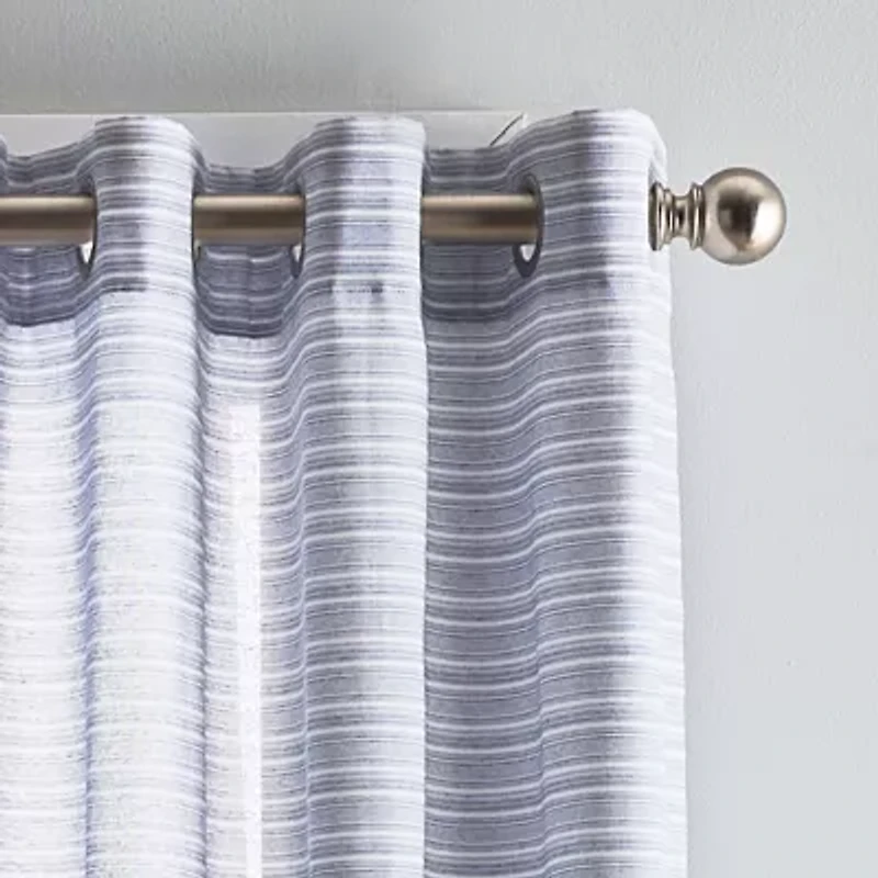 CHF Cargo Stripe Grommet Top Light-Filtering Set of 2 Curtain Panel