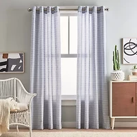 CHF Cargo Stripe Grommet Top Light-Filtering Set of 2 Curtain Panel
