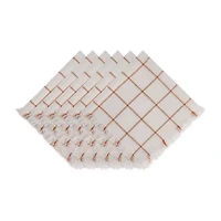 Design Imports Honey Gold Check Fringed 6-pc. Napkins