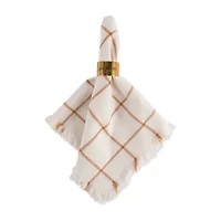 Design Imports Honey Gold Check Fringed 6-pc. Napkins