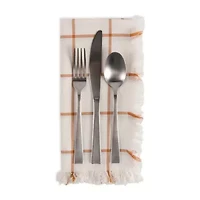 Design Imports Honey Gold Check Fringed 6-pc. Napkins