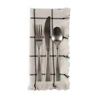 Design Imports Black Check Fringed 6-pc. Napkins