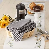 Design Imports Black/Semi Bleach Gingham 6-pc. Napkins