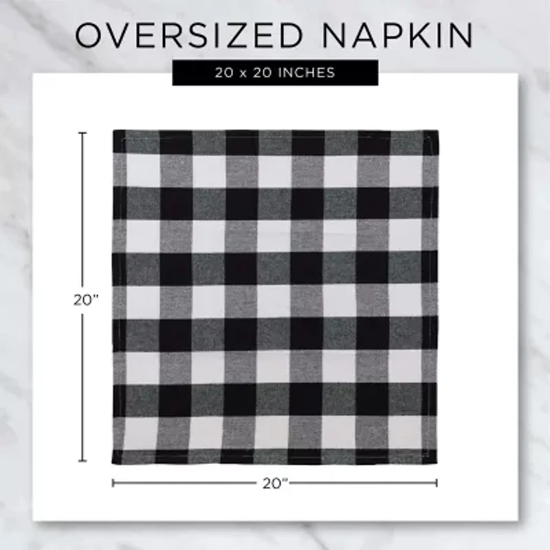 Design Imports Black/Semi Bleach Gingham 6-pc. Napkins