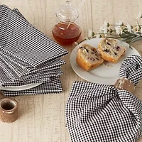 Design Imports Black/Semi Bleach Gingham 6-pc. Napkins