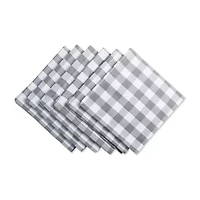 Design Imports Gray/White Checkers 6-pc. Napkins