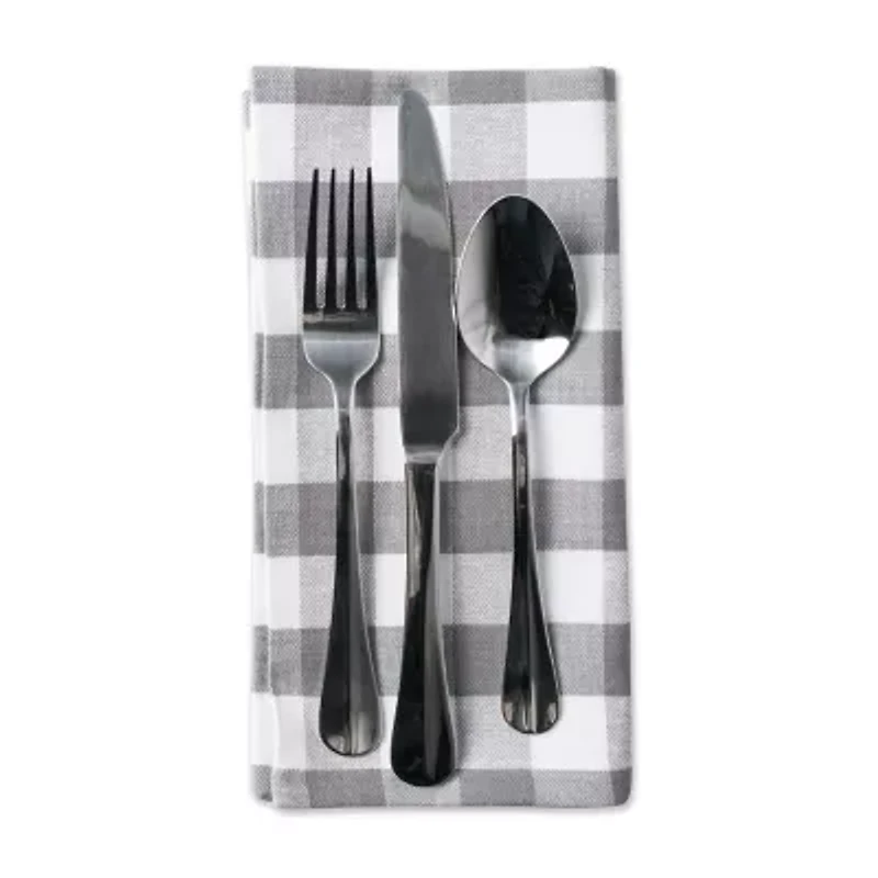 Design Imports Gray/White Checkers 6-pc. Napkins