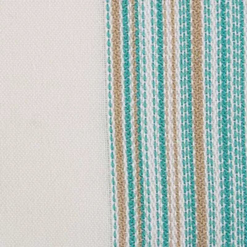 Design Imports Teal Blue Striped Fringed 6-pc. Napkins
