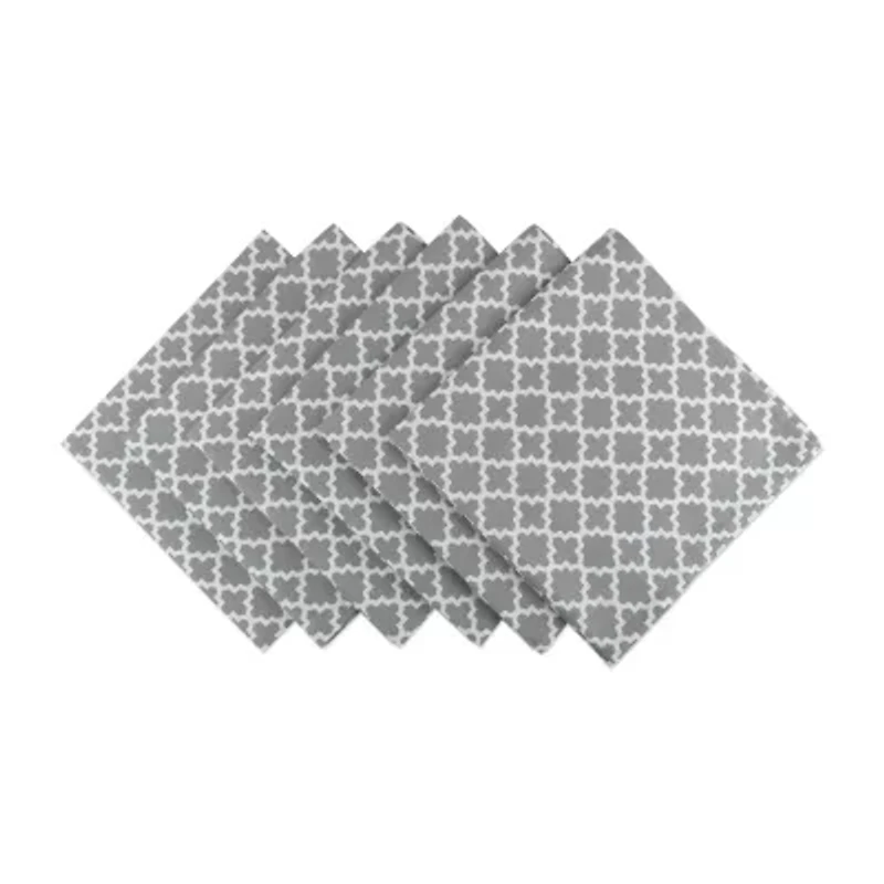 Design Imports Gray Lattice 6-pc. Napkins