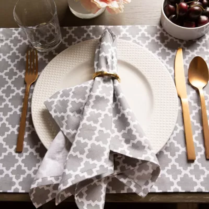 Design Imports Gray Lattice 6-pc. Napkins