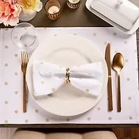 Design Imports Metallic White/Gold Polka Dot 4-pc. Napkins