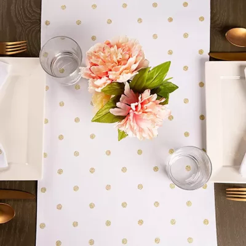 Design Imports Metallic White/Gold Polka Dot 4-pc. Napkins