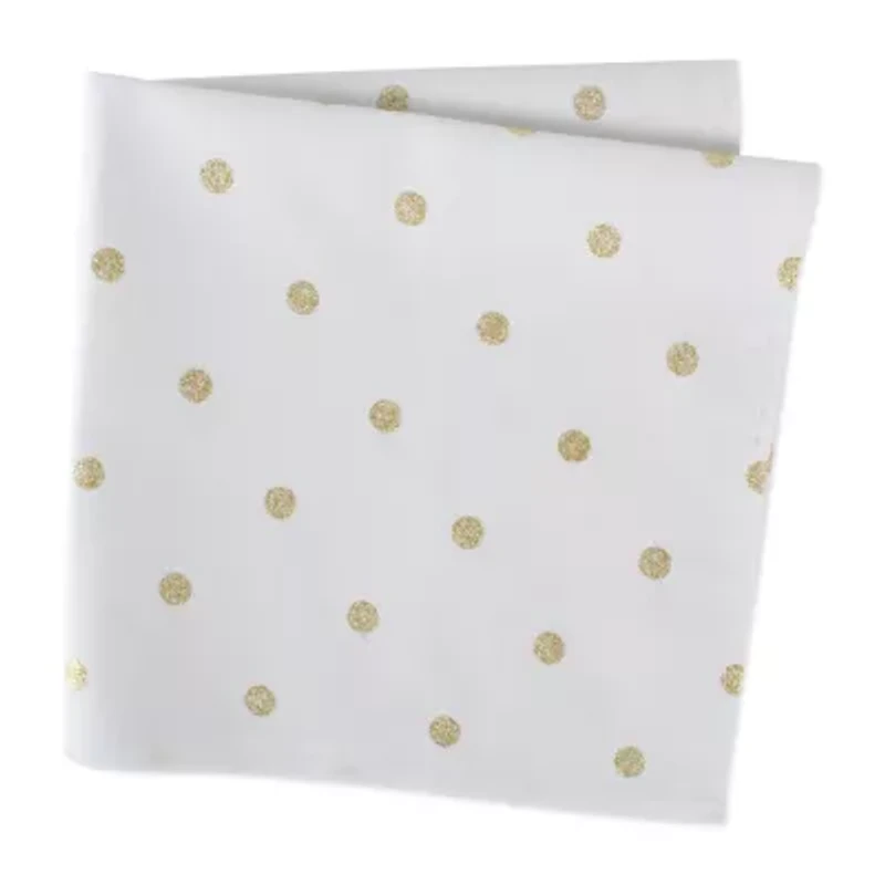 Design Imports Metallic White/Gold Polka Dot 4-pc. Napkins