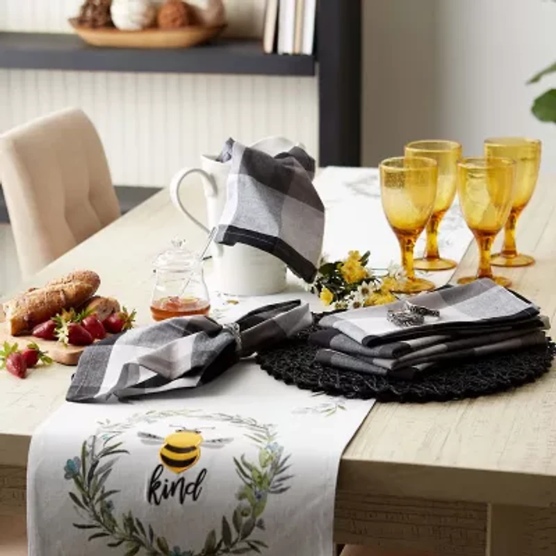 Design Imports Black Tri Color Check 6-pc. Napkins