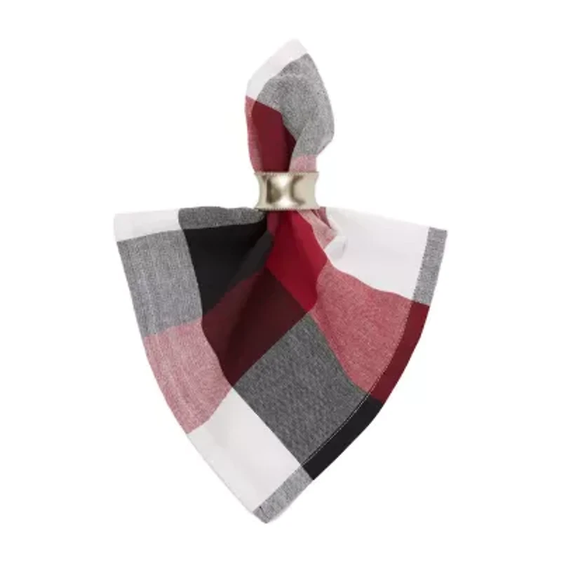 Design Imports Cardinal Red Tri Color Check 6-pc. Napkins