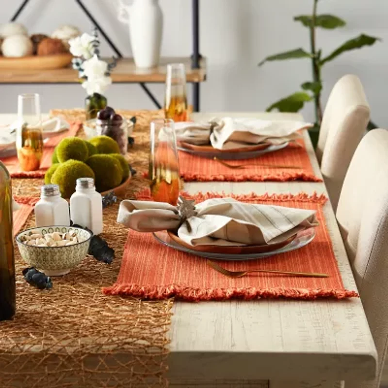 Design Imports Tango Red Fringe 8-pc. Placemats & Napkin Set