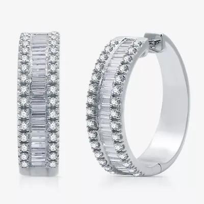 2 CT.T.W. (H-I / I1) Lab Grown White Diamond 10K or 14K Gold 24.2mm Hoop Earrings