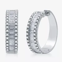 2 CT.T.W. (H-I / I1) Lab Grown White Diamond 10K or 14K Gold 24.2mm Hoop Earrings