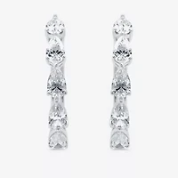 (H-I / I1) 2 CT. T.W. Lab Grown White Diamond 10K or 14K Yellow Gold 22.1mm Pear Hoop Earrings