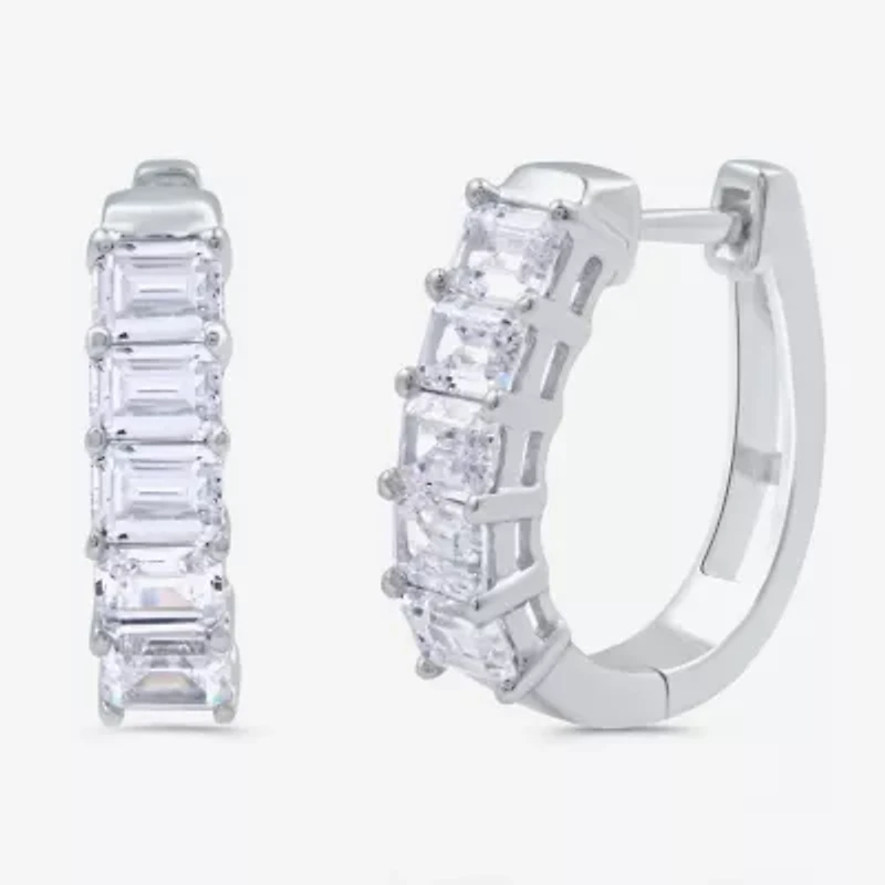 (H-I / I1) 2 CT. T.W. Lab Grown White Diamond 10K or 14K White or Yellow Gold 17.5mm Hoop Earrings